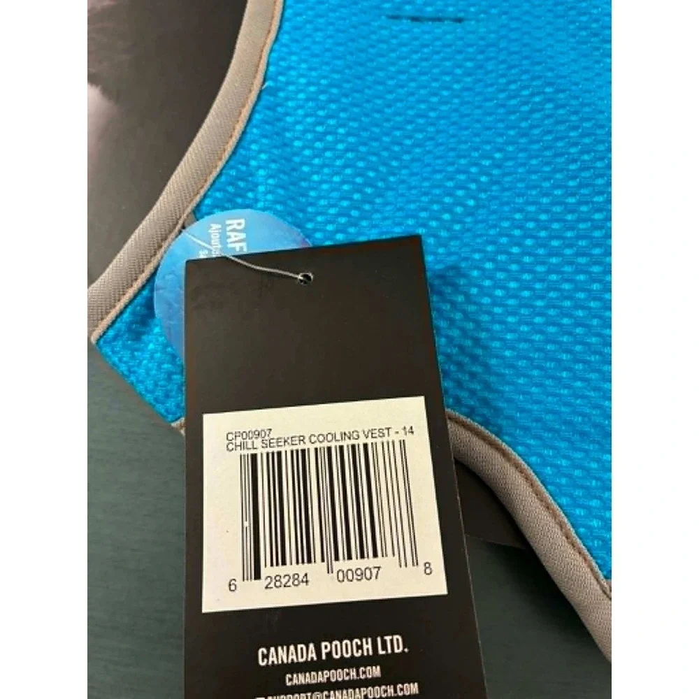 Canada Pooch Chill Seeker Cooling Vest Dog 14 Blue New Evaporative Mesh CP00907